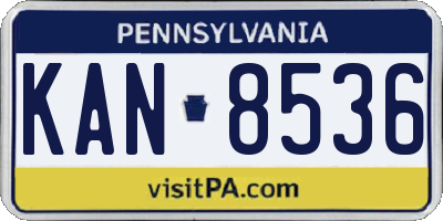 PA license plate KAN8536