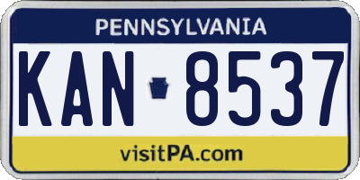 PA license plate KAN8537