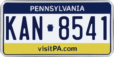 PA license plate KAN8541