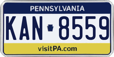 PA license plate KAN8559