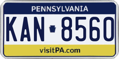 PA license plate KAN8560