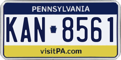PA license plate KAN8561