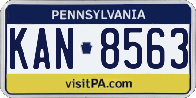 PA license plate KAN8563
