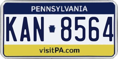 PA license plate KAN8564