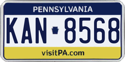 PA license plate KAN8568