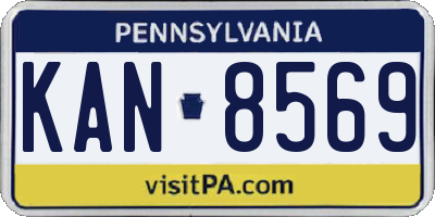 PA license plate KAN8569