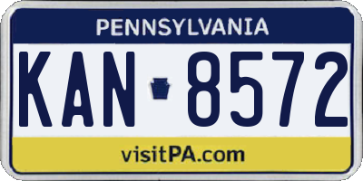 PA license plate KAN8572
