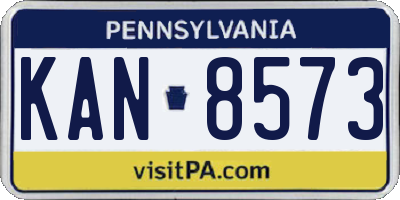 PA license plate KAN8573