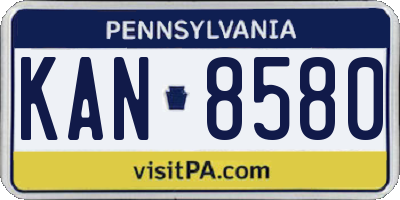 PA license plate KAN8580