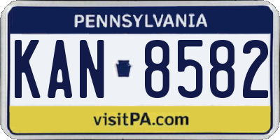 PA license plate KAN8582