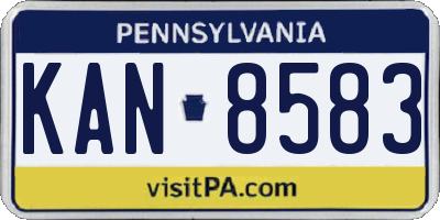 PA license plate KAN8583