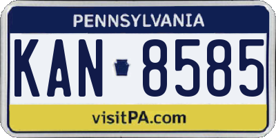 PA license plate KAN8585