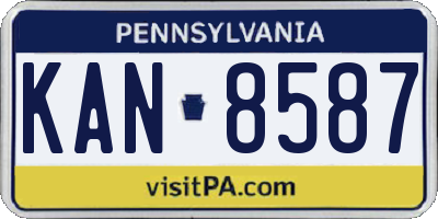 PA license plate KAN8587