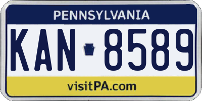 PA license plate KAN8589