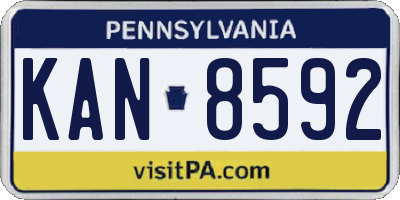 PA license plate KAN8592