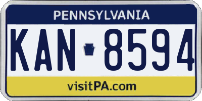 PA license plate KAN8594