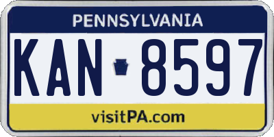 PA license plate KAN8597