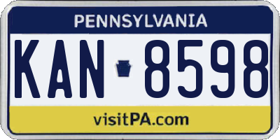 PA license plate KAN8598