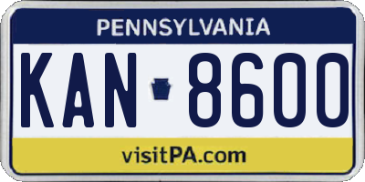PA license plate KAN8600