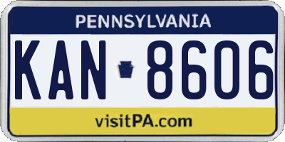 PA license plate KAN8606