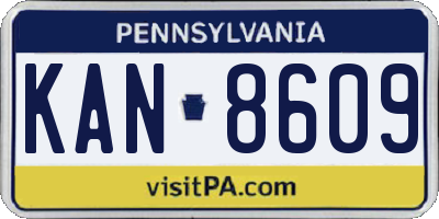 PA license plate KAN8609