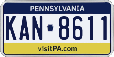 PA license plate KAN8611