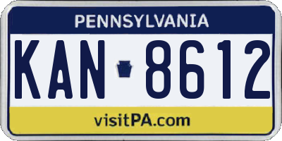 PA license plate KAN8612