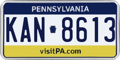 PA license plate KAN8613