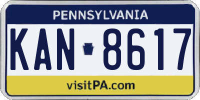 PA license plate KAN8617