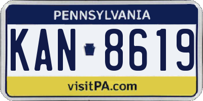 PA license plate KAN8619