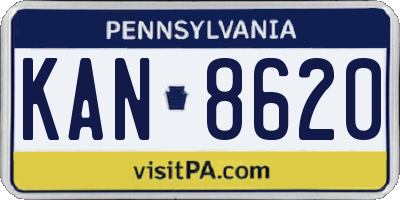 PA license plate KAN8620