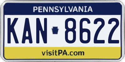 PA license plate KAN8622