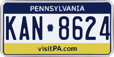 PA license plate KAN8624