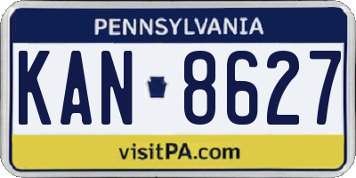 PA license plate KAN8627