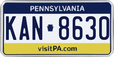 PA license plate KAN8630