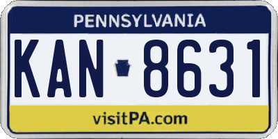 PA license plate KAN8631