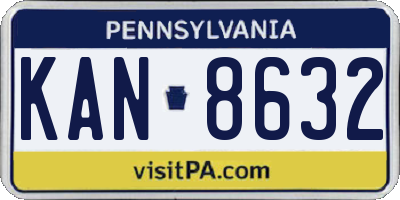 PA license plate KAN8632