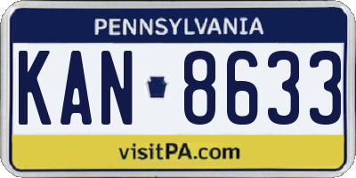PA license plate KAN8633