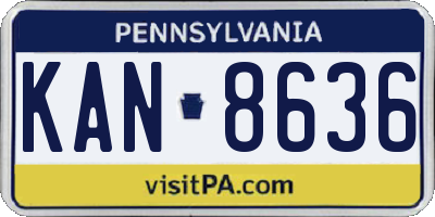 PA license plate KAN8636