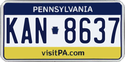 PA license plate KAN8637