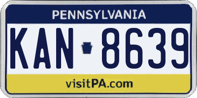 PA license plate KAN8639