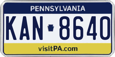 PA license plate KAN8640