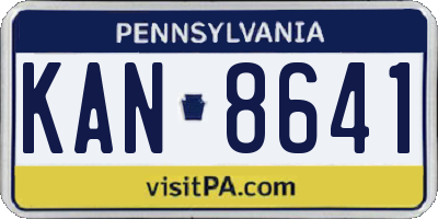 PA license plate KAN8641