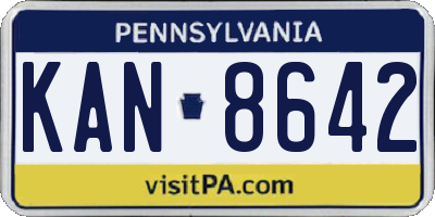 PA license plate KAN8642