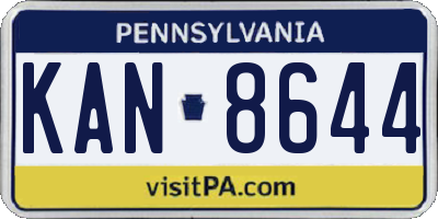 PA license plate KAN8644