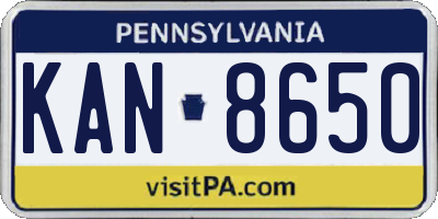 PA license plate KAN8650