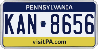 PA license plate KAN8656