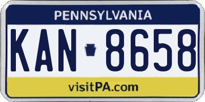 PA license plate KAN8658