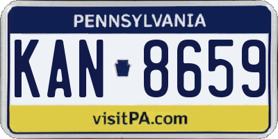 PA license plate KAN8659
