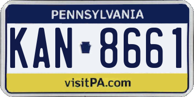 PA license plate KAN8661